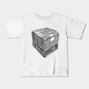 Rubic Cube Grey Shadow Silhouette Anime Style Collection No. 383 Kids T-Shirt